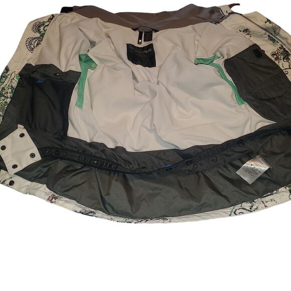 BONFIRE Size XS Woman's Snowboard Blur Ski Jacket White Green Logo NO HOOD - Picture 6 of 10